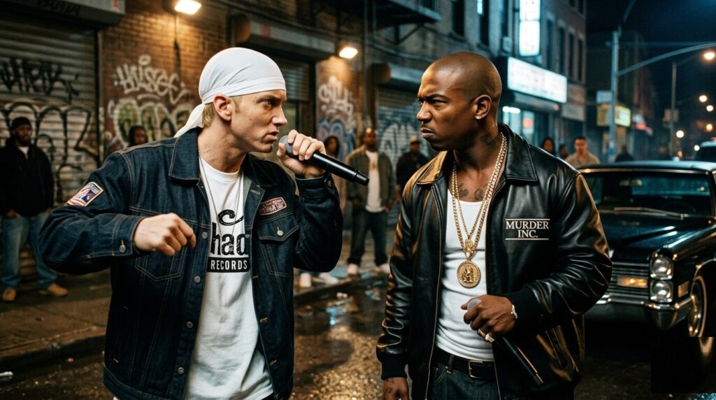 Eminem Ja Rule beef, Hailie Jade diss track, Murder Inc downfall, 50 Cent vs Ja Rule, Loose Change diss, Doe Rae Me song, Shady Records history, rap beef 2000s, Ja Rule career end, Eminem daughter diss, hip-hop beef explained, Murder Inc FBI investigation, $400 million sacrifice, rap war stories, Eminem diss tracks, Ja Rule response, G-Unit vs Murder Inc, Dr. Dre beef, Tupac comparisons, hip-hop history