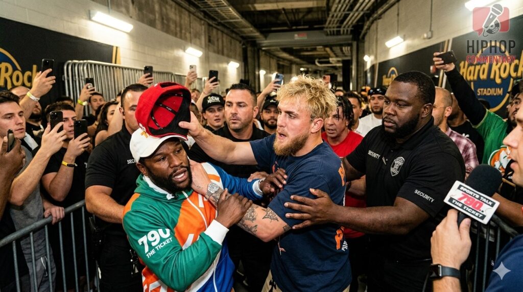 Jake Paul gotcha hat, Jake Paul Mayweather incident, gotcha hat prank, Floyd Mayweather Jake Paul fight promo, viral marketing stunt, influencer marketing strategy, Jake Paul money strategy, boxing promotion drama, Logan Paul Mayweather event, viral moments in sports