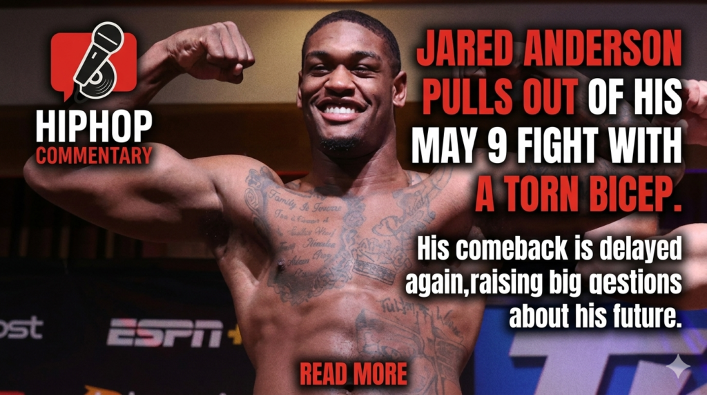 Jared Anderson out after injury shock. Jared Anderson injury, Anderson vs Dacres canceled, boxing news 2026, heavyweight boxing updates, Martin Bakole knockout, Jared Anderson comeback, boxing injuries, Queensberry boxing
