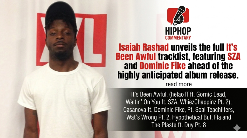 Isaiah Rashad, It's Been Awful, Isaiah Rashad new album, Isaiah Rashad tracklist, SZA Isaiah Rashad, Boy in Red, Dominic Fike feature, TDE Records, The House Is Burning follow up, hip hop news, rap album release, Isaiah Rashad 2026, Julian Sintonia, OutKast influence, Prince inspiration