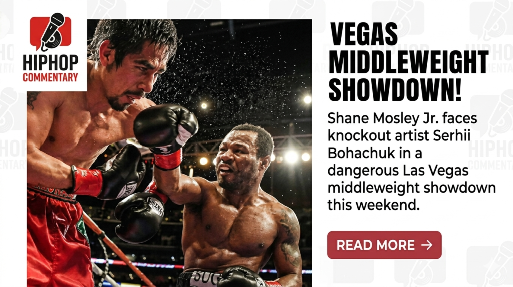 Mosley Jr. Faces dangerous puncher in high-Stakes Las Vegas showdown. Shane Mosley Jr, Serhii Bohachuk, boxing news, Las Vegas boxing, Shane Mosley son, middleweight fight, boxing main event, Bohachuk knockout power, Meta APEX, boxing preview