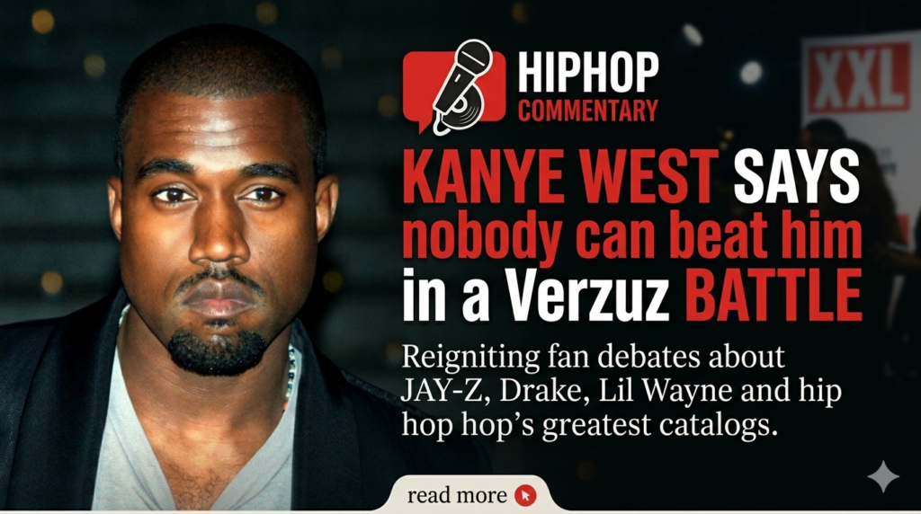 Kanye West Says Nobody Can Beat Him in Verzuz, Kanye West interview, Verzuz battle debate, JAY-Z vs Kanye West, Drake vs Kanye West, Lil Wayne Verzuz, Joe Budden podcast, Kanye West Bully deluxe, hip hop news, rap culture, Kanye catalog, Watch The Throne, Deon Cole, SoFi Stadium