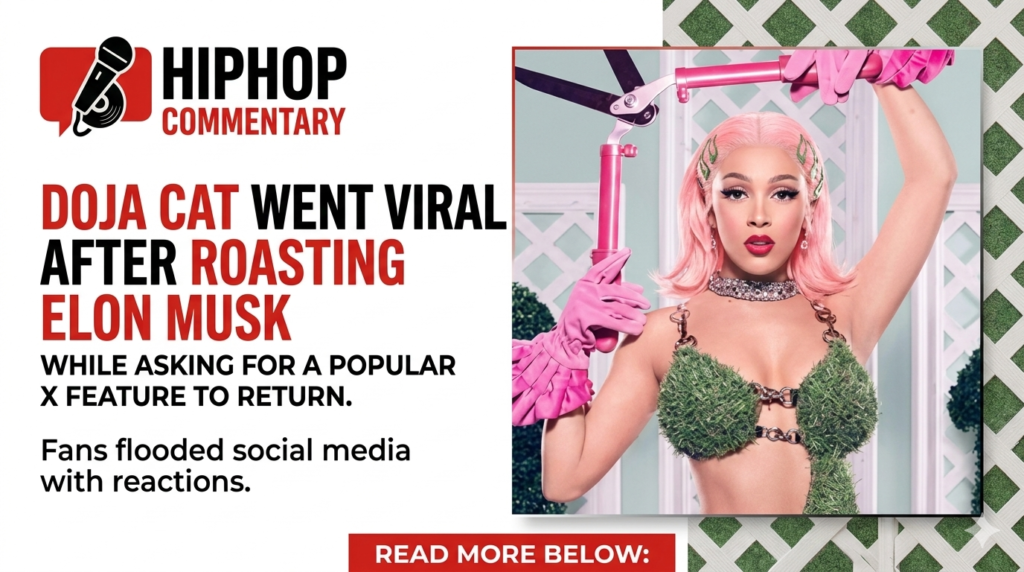 Doja Cat, Elon Musk, Doja Cat Elon Musk, X platform, Twitter audio posts, Doja Cat viral post, Doja Cat news, PlaqueBoyMax, Tour Ma Vie World Tour, celebrity news, hip hop culture, social media reactions